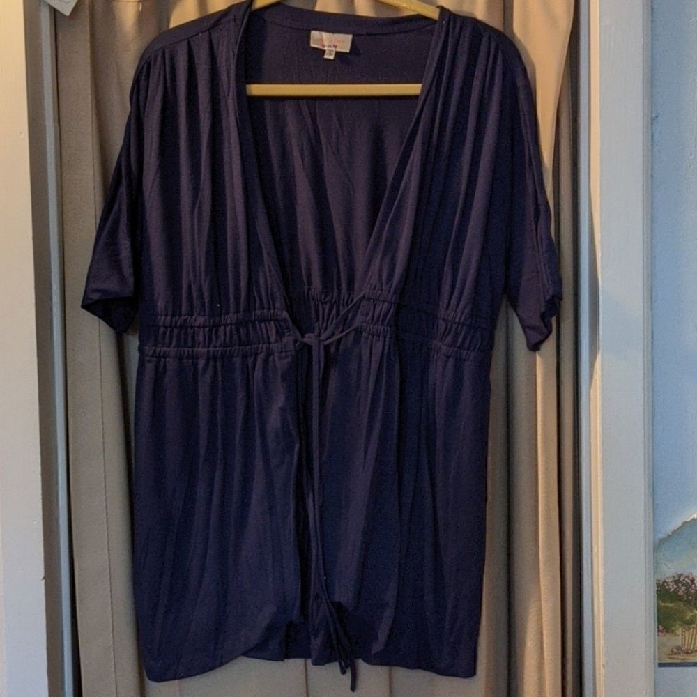 Labor of Love Knit Cardigan XL Navy Blue Maternity Top